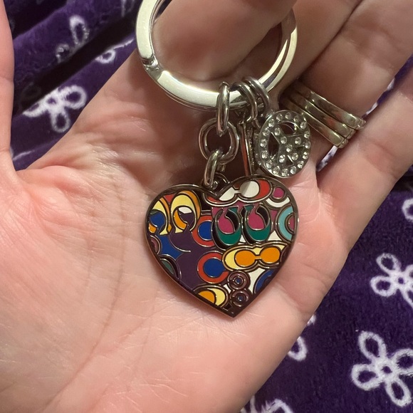 Coach Heart Keychain with Peace Charm EUC! - Picture 2 of 3